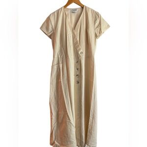 Cream Linen Shirtdress